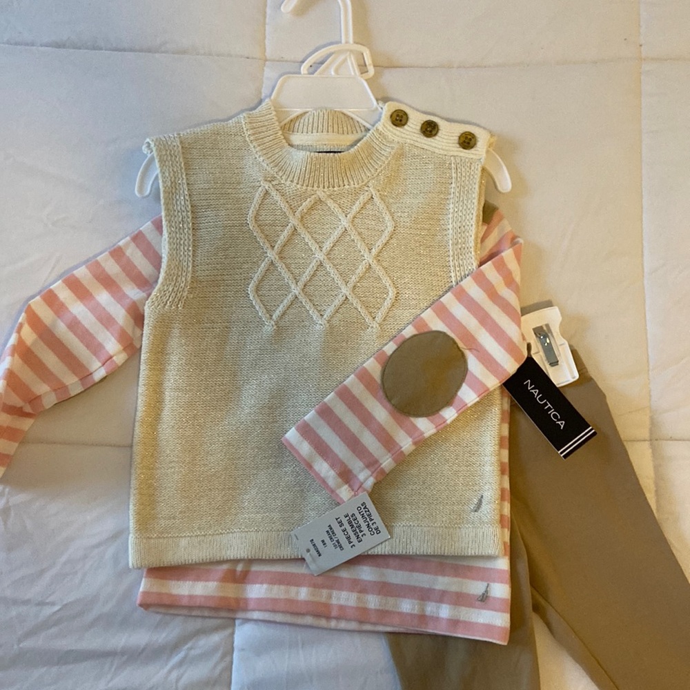 NWT Nautica Girls 3 Piece Pants Set